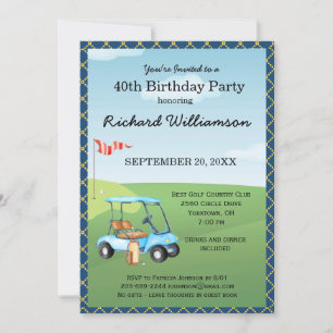 40. Geburtstagsfeier Herren-Golf-Themenparty   Einladung