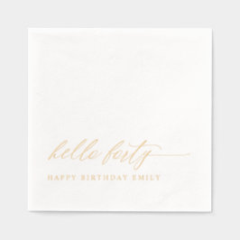 40. Geburtstagsfeier Modern Elegant Gold Servietten Mit Folie