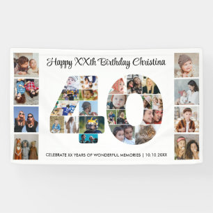 40. Geburtstagsfeier Nummer 40 Fotocollage Banner