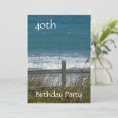 40. Geburtstagsfeier-Ozean/Männchen Einladung (Stehend Vorderseite)