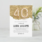40. Geburtstagsfeier Party Einladung (Stehend Vorderseite)