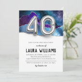 40. Geburtstagsfeier Party Einladung (Stehend Vorderseite)