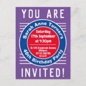 40. Geburtstagsfeier Party Einladung (Vorderseite)