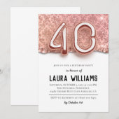 40. Geburtstagsfeier Party Einladung (Vorne/Hinten)