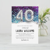 40. Geburtstagsfeier Party Einladung (Stehend Vorderseite)