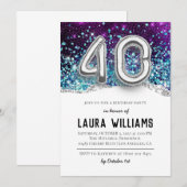 40. Geburtstagsfeier Party Einladung (Vorne/Hinten)