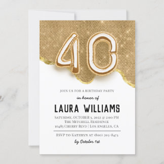 40. Geburtstagsfeier Party Einladung