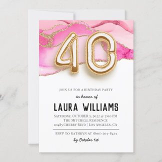 40. Geburtstagsfeier Party Einladung