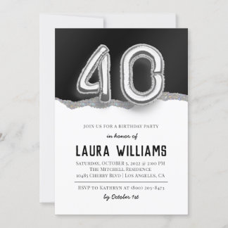 40. Geburtstagsfeier Party Einladung