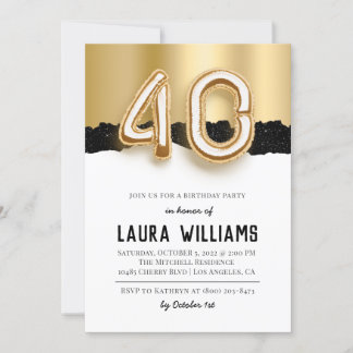 40. Geburtstagsfeier Party Einladung