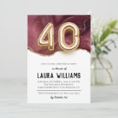 40. Geburtstagsfeier Party Einladung (Stehend Vorderseite)