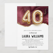 40. Geburtstagsfeier Party Einladung (Vorne/Hinten)