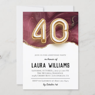 40. Geburtstagsfeier Party Einladung