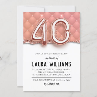 40. Geburtstagsfeier Party Einladung