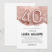 40. Geburtstagsfeier Party Einladung (Vorne/Hinten)