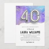 40. Geburtstagsfeier Party Einladung (Vorne/Hinten)