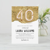 40. Geburtstagsfeier Party Einladung (Stehend Vorderseite)