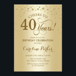 40. Geburtstagsfeier - Party Einladung Gold<br><div class="desc">40. Geburtstagsfeier Party Einladung. Elegantes Design mit Imitaten Glitzer Gold. Feiert bis 40 Jahre! Nachricht,  wenn Sie weitere Anpassungen benötigen.</div>