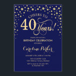 40. Geburtstagsfeier Party Einladung - Gold Navy B<br><div class="desc">40. Geburtstagsfeier Party Einladung. Elegantes Design mit Imitaten Glitzer Gold und Marineblau. Feiert bis 40 Jahre! Nachricht,  wenn Sie weitere Anpassungen benötigen.</div>