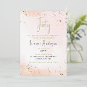 40. Geburtstagsfeier Party Einladung Rosa (Stehend Vorderseite)