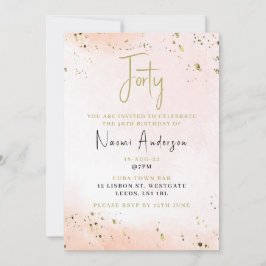 40. Geburtstagsfeier Party Einladung Rosa