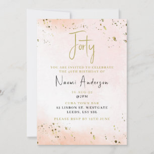 40. Geburtstagsfeier Party Einladung Rosa