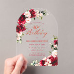 40. Geburtstagsfeier Rote Rose Pink Peony Floral A Acryleinladungen<br><div class="desc">Rote Rosen und Rosa-Rosa-Bäckereien sind in dunkelgrünen Blätter eingebettet. Die klassische Schriftzeichen-Kalligraphie lasse Ihren Gästen, dass es ein Meilenstein zum Geburtstag ist und wer der Geburtstag ist. Dieser Artikel ist Teil der Rote Rose Pink Peony Kollektion. Es enthält die Vorlagen, die Sie nutzen können, um eine einzigartige Einladungssuite, Begrüßungsschilder und...</div>