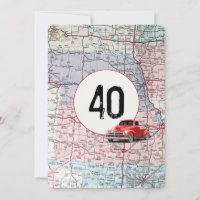 40. Geburtstagsfeier Rotes Retro-Lkw