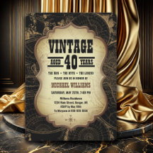 40. Geburtstagsfeier Vintage-Thema Weltkarte