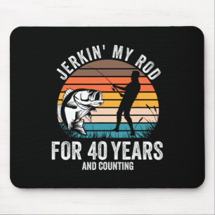 40. Geburtstagsgeschenk für Angler Männer Lustiges Mousepad
