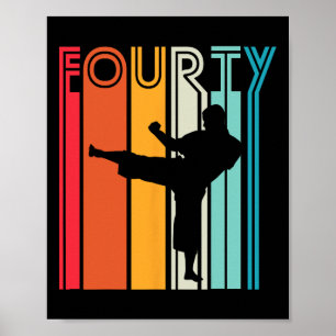 40. Geburtstagsgeschenk Karate Retro Taekwondo Mar Poster