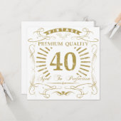 40. Geburtstagsgeschenk Karte (Vorderseite/Rückseite Beispiel)