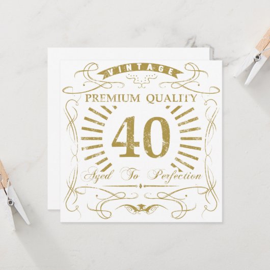 40. Geburtstagsgeschenk Karte (Vorderseite/Rückseite Beispiel)