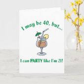 40. Geburtstagsgeschenk Karte (Gelbe Blume)