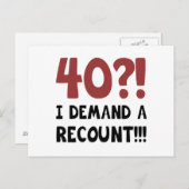40. Geburtstagsgeschenk Postkarte (Vorne/Hinten)