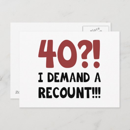 40. Geburtstagsgeschenk Postkarte (Vorne/Hinten)