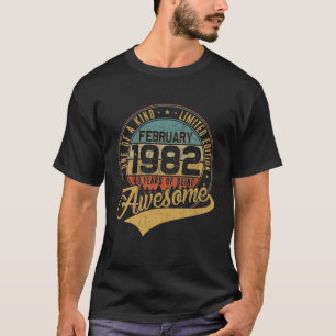 40. Geburtstagsgeschenk Retro Februar 1982 40 Jahr T-Shirt