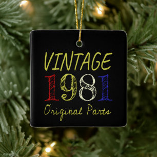 40. Geburtstagsgeschenk Retro Vintage 1981 Keramikornament