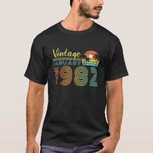 40. Geburtstagsgeschenk Vintager Januar 1982 Vierz T-Shirt