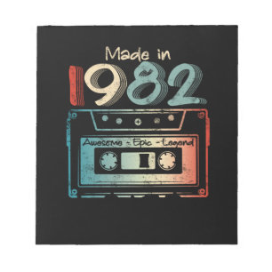 40 Geburtstagsgeschenke Jahr alt 1982 Kassette Notizblock