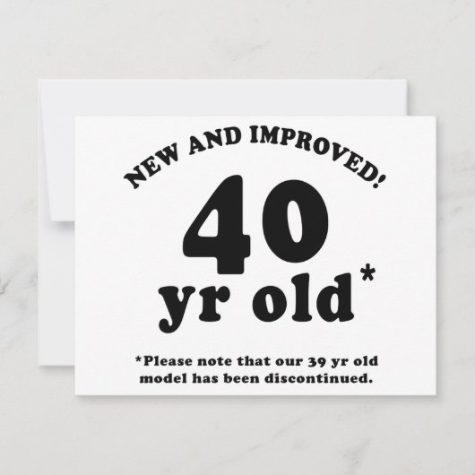 40. Geburtstagsgeschenke Karte (Vorderseite)