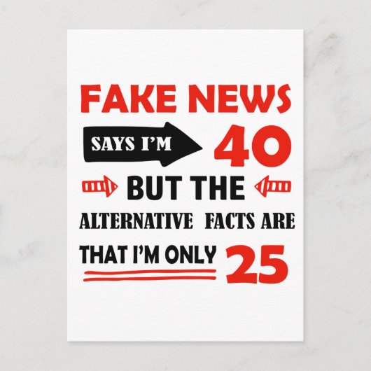 40. Geburtstagsgeschenke Postkarte (Vorderseite)