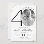 40. Geburtstagsgoldene Einladung mit Foto (Vorderseite)