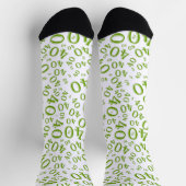40. Geburtstagsgrün Zufallszahlenmuster Socken (Oben)