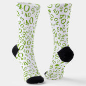 40. Geburtstagsgrün Zufallszahlenmuster Socken (Gewinkelt)