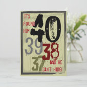 40. Geburtstagsgrungy Countdown-Party Einladung (Stehend Vorderseite)