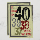 40. Geburtstagsgrungy Countdown-Party Einladung (Vorne/Hinten)