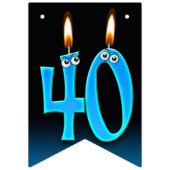 40. Geburtstagskandale mit Augäpfeln Wimpelkette (Dritte Fahne)