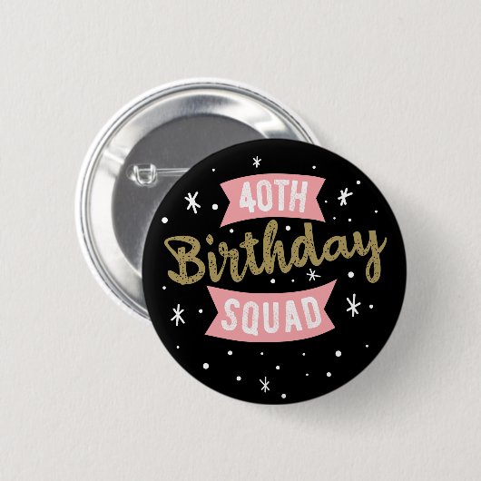 40. Geburtstagskarren Button (Vorne & Hinten)