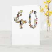 40. Geburtstagskarte, Bierkarte Karte (Gelbe Blume)